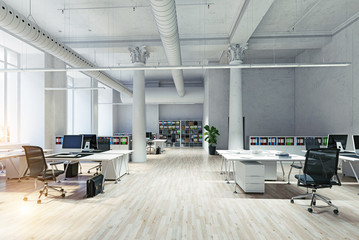 modern loft office interior.