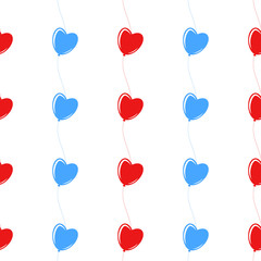 Color seamless pattern of balloons. Simple flat illustration on white background