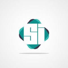 Initial Letter SI Logo Template Design