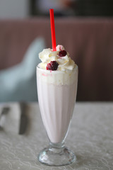 Photo of a macro milk berry cocktail