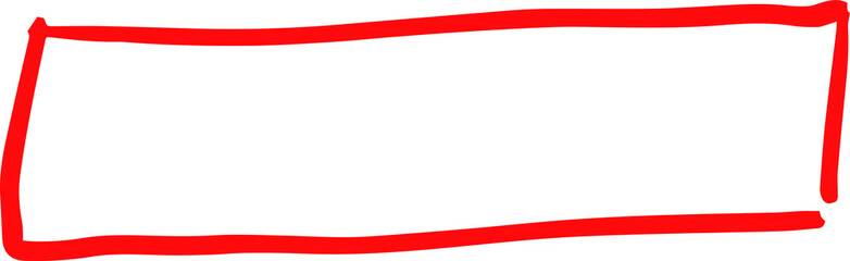Red Hand-drawn rectangular frame