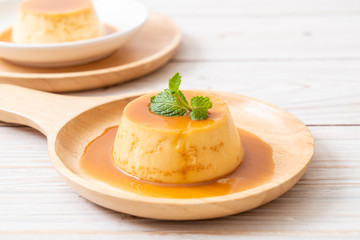 homemade caramel custard pudding