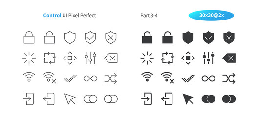 Fototapeta na wymiar Control UI Pixel Perfect Well-crafted Vector Thin Line And Solid Icons 30 2x Grid for Web Graphics and Apps. Simple Minimal Pictogram Part 3-4