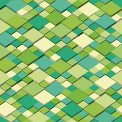 Spring. Seamless pattern of geometric shapes - isometric style, colors of spring