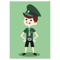 cute little police officer kids cartoon character