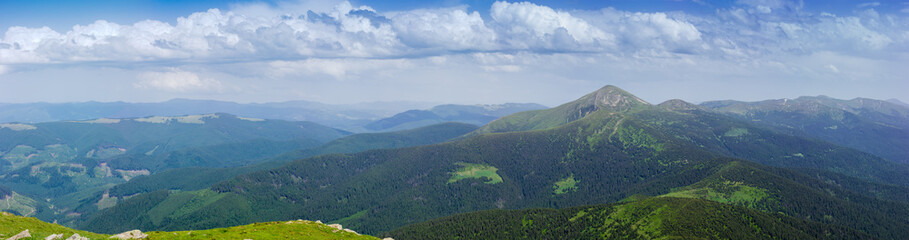 Large panorama of the Eastern Carpathians, Ukraine