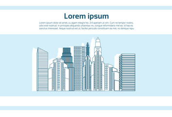 Fototapeta premium city skyscraper view nature pollution over cityscape white background skyline flat vector illustration
