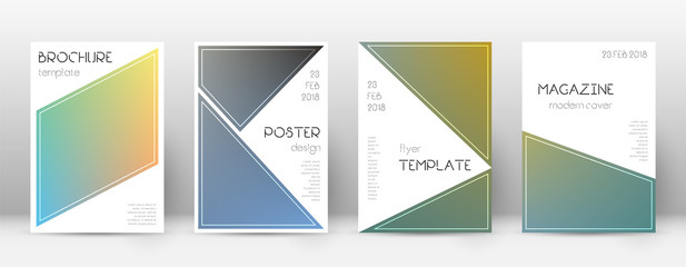 Fototapeta premium Flyer layout. Triangle classy template for Brochure, Annual Report, Magazine, Poster, Corporate Presentation, Portfolio, Flyer. Bewitching color transition cover page.