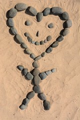 Herzmännchen Stein und Sand