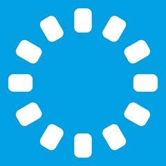 Sign download online icon white isolated on blue background vector illustration