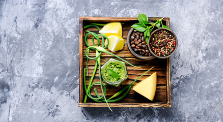 Delicious basil pesto sauce