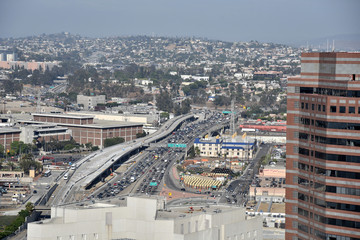 Ariel view of a Los Angeles Freeway