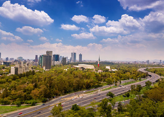 Fototapeta na wymiar Mexico City Polanco Aerial View
