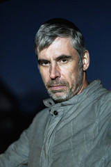 portrait of brutal man with expressive emotion