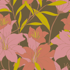 Abstract elegance pattern with floral background.