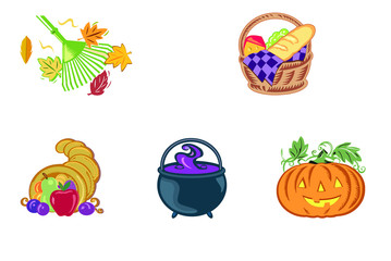 Fototapeta premium Autumn Icons