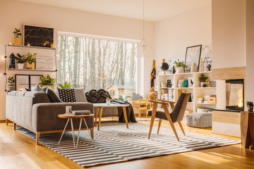 Spacious apartment interior with window