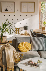 Patterned grey flat interior