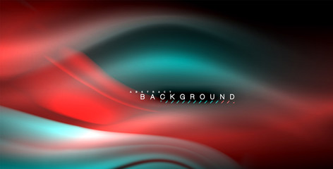 Neon glowing wave, magic energy and light motion background