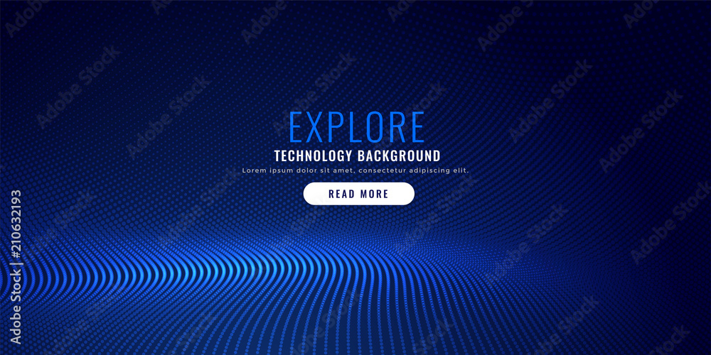 Wall mural blue particle mesh background design