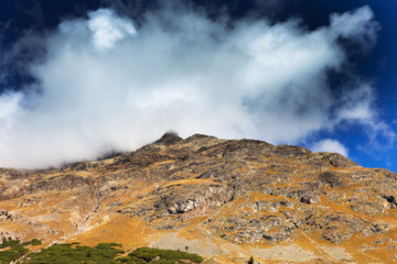 Alpine landscape near Bernina pass , Switzerland.