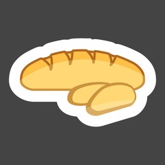 Bread vectorset  icon. Loaf is cut into pieces.  Vector icon colored sticker. Layers grouped for easy editing illustration.  For your design.