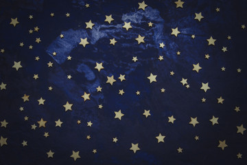 Decorative stars on a dark blue background. The Night Sky Concept