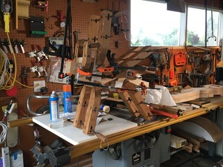 Small garage workshop equipment.