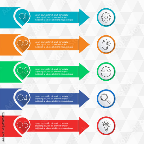 5 steps infographics with