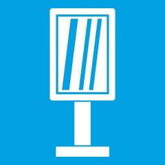 Advertising stand icon white isolated on blue background vector illustration
