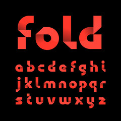Paper font. Vector alphabet with fold effect letters.