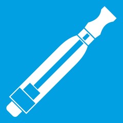 Clearomizer icon white isolated on blue background vector illustration