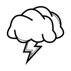 icon cloud with lightning