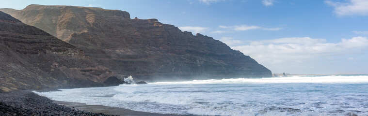 Beautiful panorama of Lanzarote beach