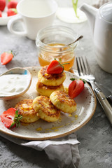 Delicious pancakes with cream