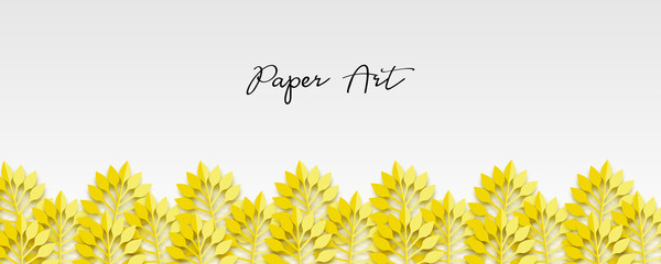 Obraz premium Paper origami fresh grass banner