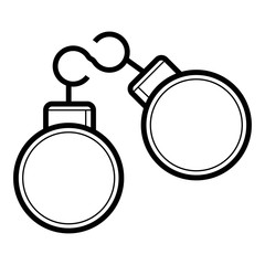 Vector icons of handcuffs