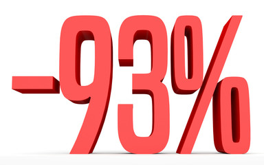 Minus ninety three percent. Discount 93 %.