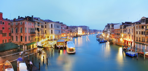 Grand Canal at night, Venice - obrazy, fototapety, plakaty