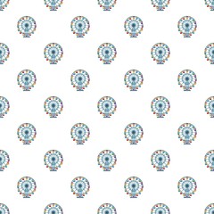 Ferris wheel pattern seamless repeat in cartoon style vector illustration