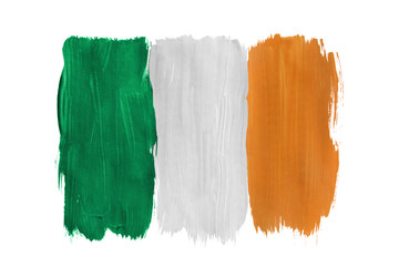 Painted Irish flag isolated
