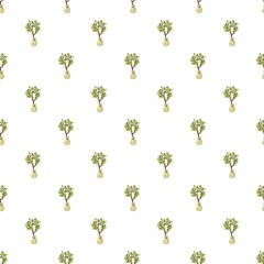 Seedling pattern seamless repeat in cartoon style vector illustration