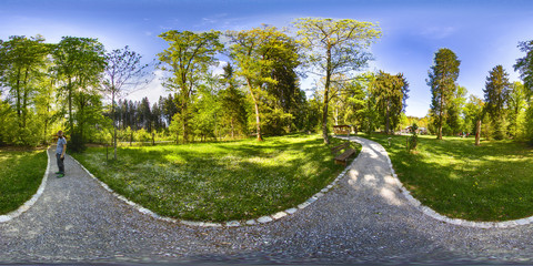 A Spherical 360 degrees seamless panorama view in equirectangular projection, panorama of natural landscape in Germany. VR content