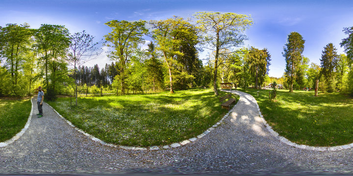A Spherical 360 degrees seamless panorama view in equirectangular projection, panorama of natural landscape in Germany. VR content