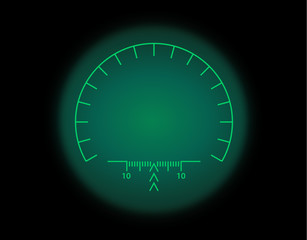 View through the optical sight. Night vision style