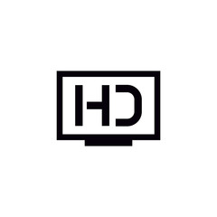 Fototapeta premium HD TV vector icon