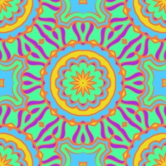 Seamless texture of floral ornament. Vector illustration. For the interior design, printing, web and textile