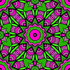 geometric pattern in floral style. Ethnic ornament. Vector illustration. For modern interior design, fashion textile print, wallpaper