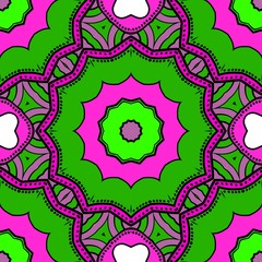 Floral Geometric seamless pattern. Decorative art deco style. Vector illustration for design