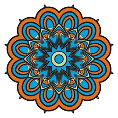 Sacred geometry floral oriental mandala. color floral ornament. Abstract shapes in Asian style. Vector Illustration.